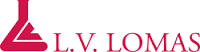 Large logo of L.V. Lomas